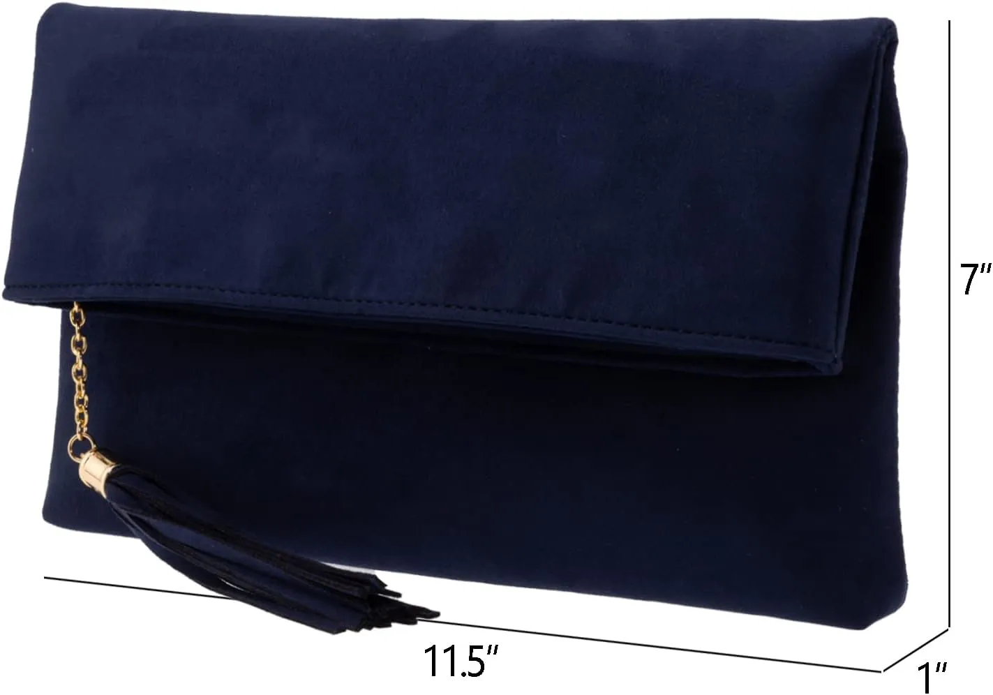 JNB Faux Micro Suede Fold Over Clutch