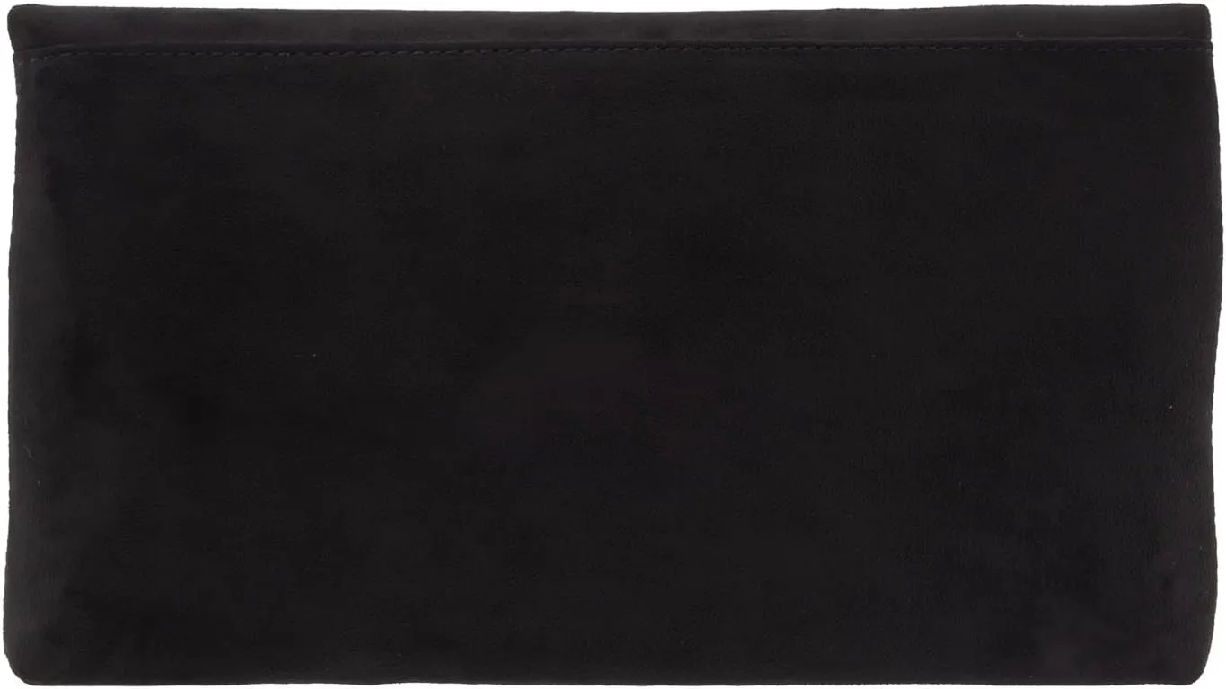 JNB Faux Micro Suede Fold Over Clutch