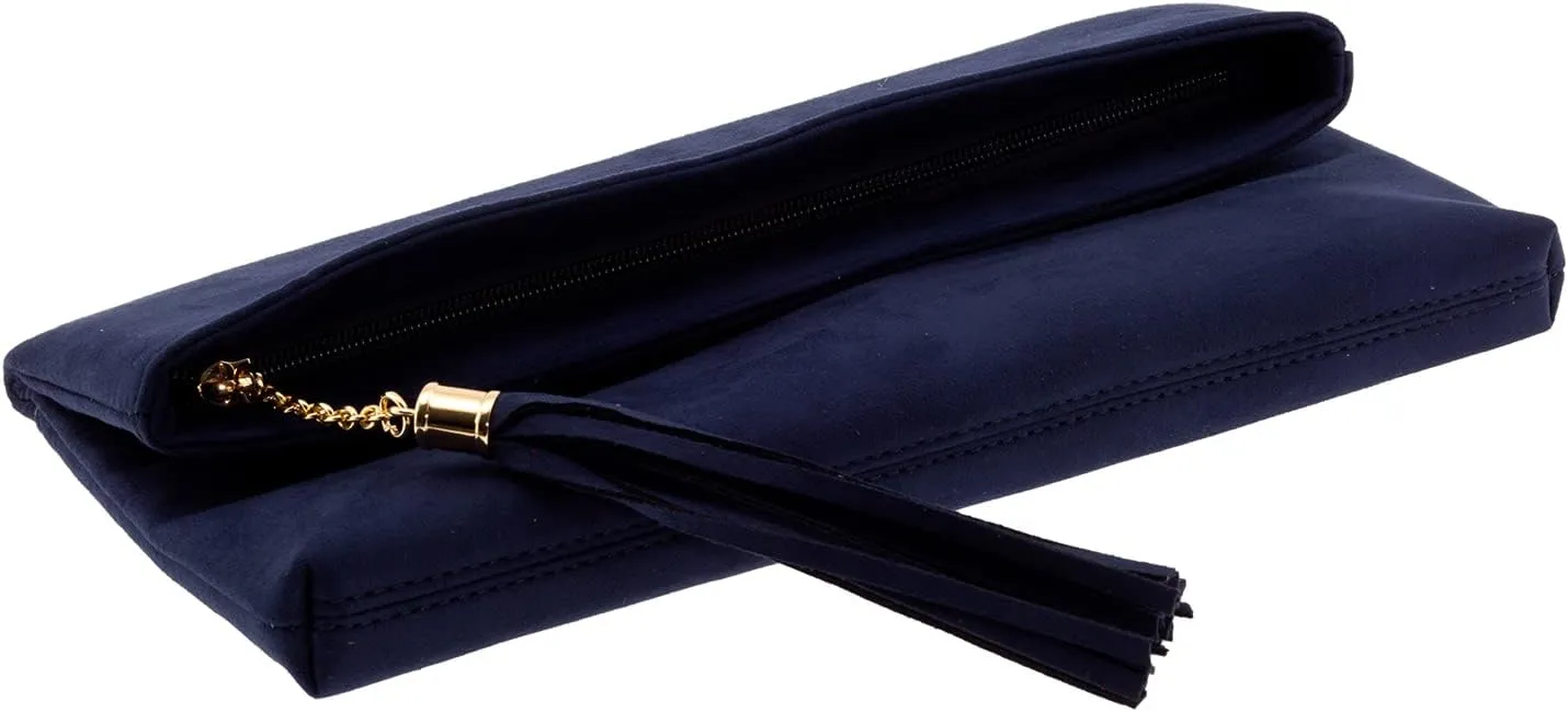 JNB Faux Micro Suede Fold Over Clutch