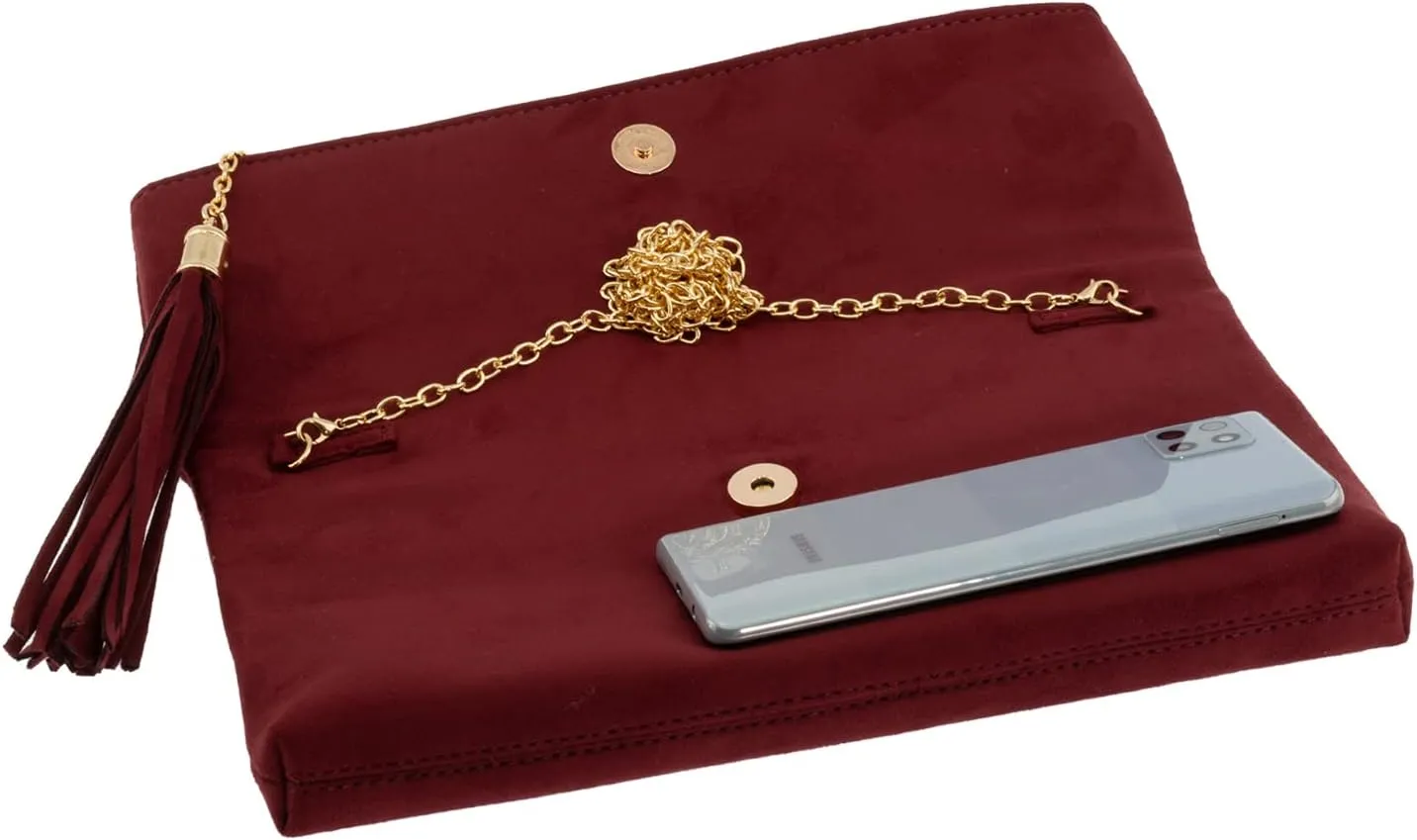 JNB Faux Micro Suede Fold Over Clutch