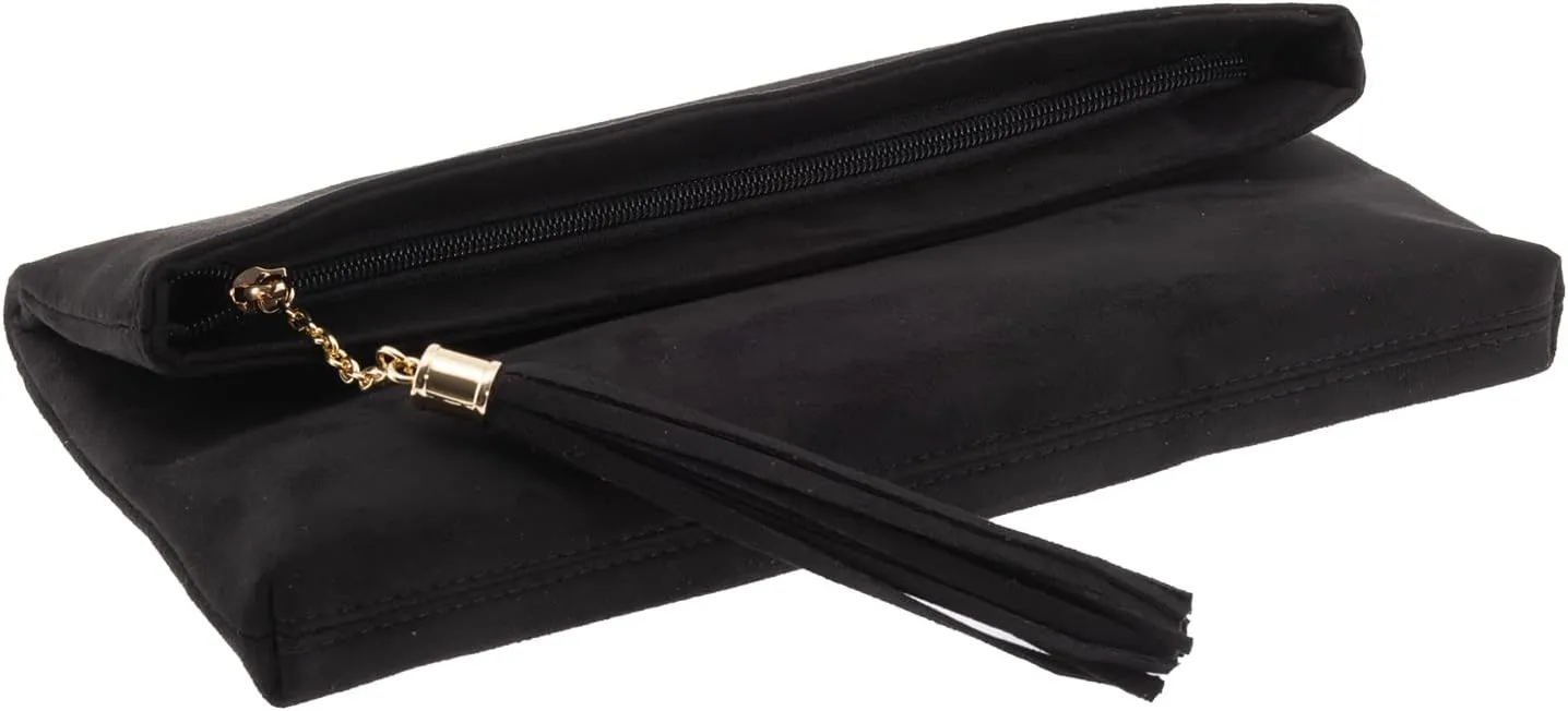 JNB Faux Micro Suede Fold Over Clutch