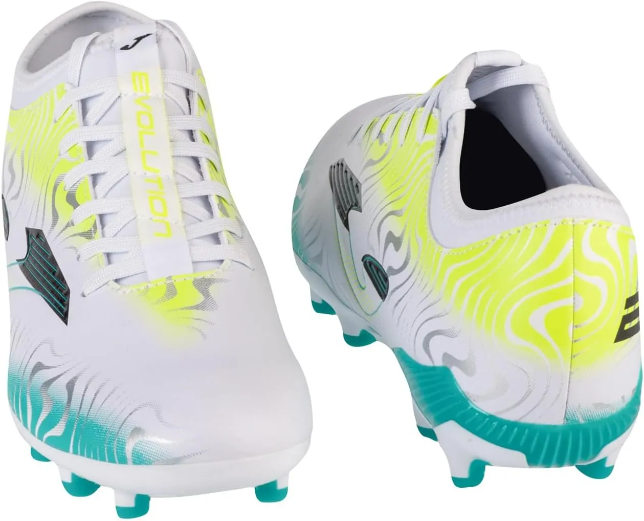Joma Soccer Boots Firm Ground, 6.5-11 - Professional Cleats - Microfiber Upper, Chrome Sole, Heel Reinforcement, and Sock-Like Fit - Evolution Cup FG