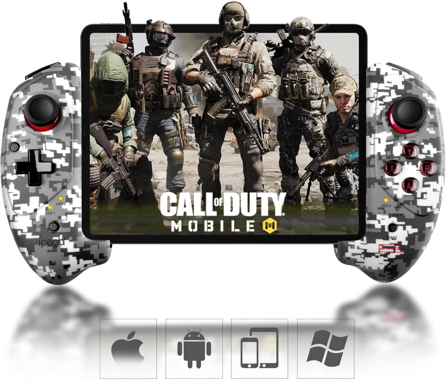 Joso Game Controller for iPad & Tablet, Bluetooth Mobile Gaming Controller Compatible with iPad Pro (11")/Air/Mini, iPhone, Android, Cloud Gaming - Ergonomic Design for Playing COD Mobile & More