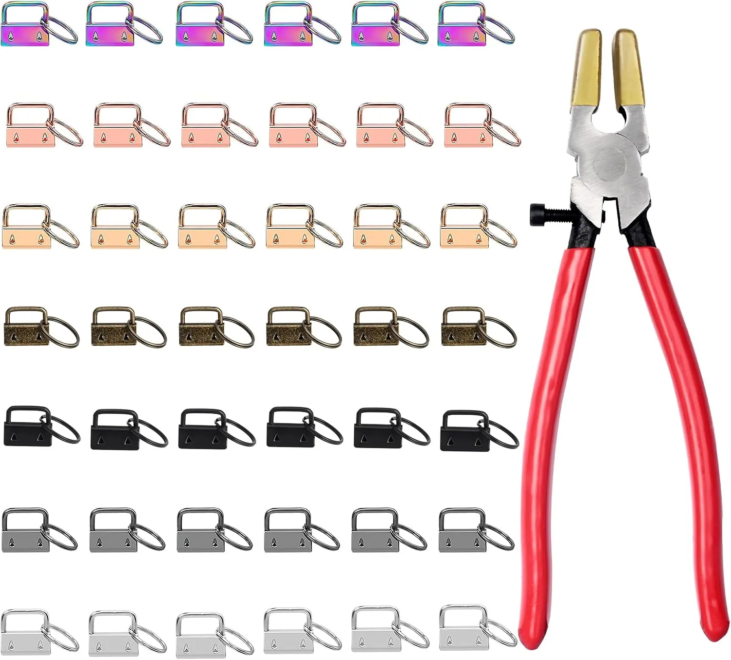 Key Fob Hardware 1 Inch Keychain Hardware Key Chain Making Kit for Wristlet Lanyard Making Supplies