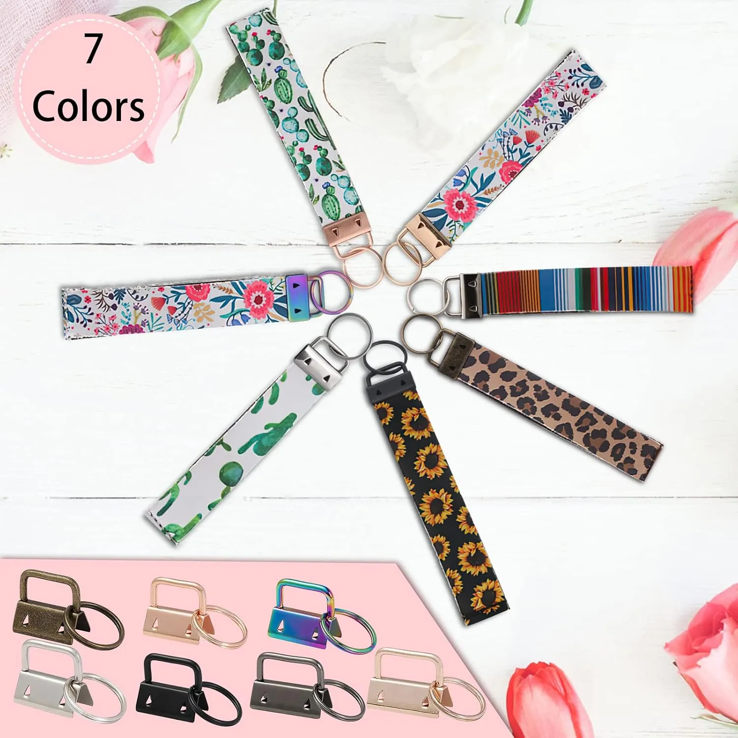 Key Fob Hardware 1 Inch Keychain Hardware Key Chain Making Kit for Wristlet Lanyard Making Supplies