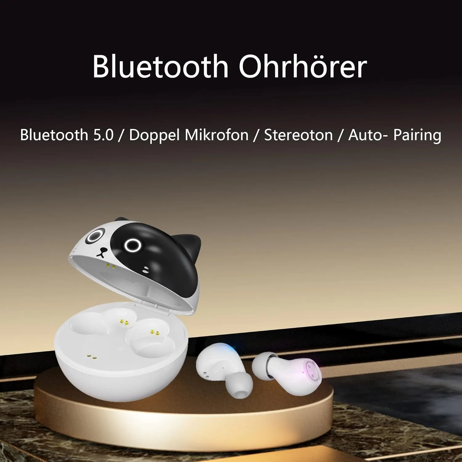 Kids Wireless Earbuds, Bluetooth 5.1 Headphones with Charging Case IPX5 Waterproof Touch Control Clear Stereo Ear Buds Built-in Mic, 36hrs Playtime Auto Pairing Earphones for Kids Women.