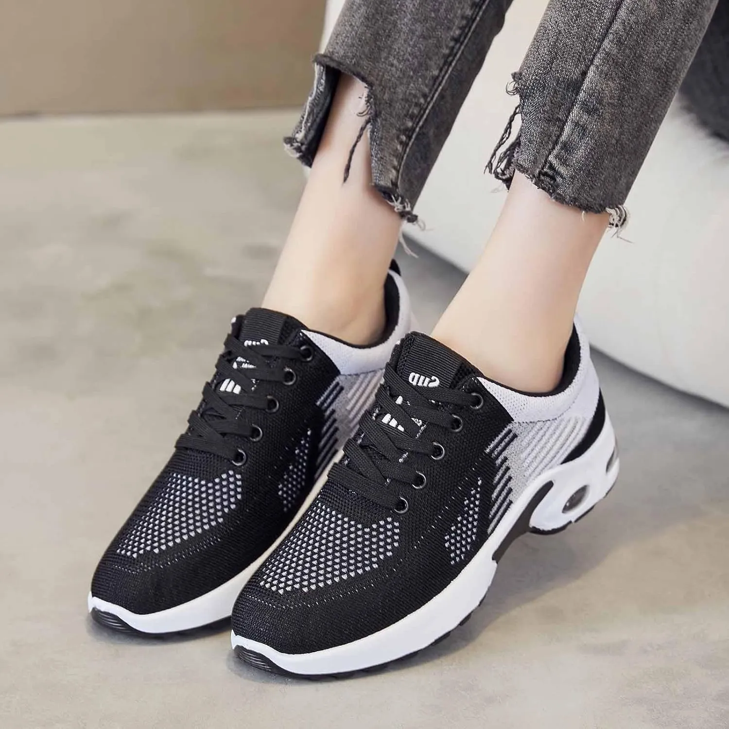 Kubbon Womens Walking Sneakers Arch Support Running Shoes Non Slip Wide Width Toe Box Shoes Lightweight Breathable Athletic Sneakers Casual Comfy