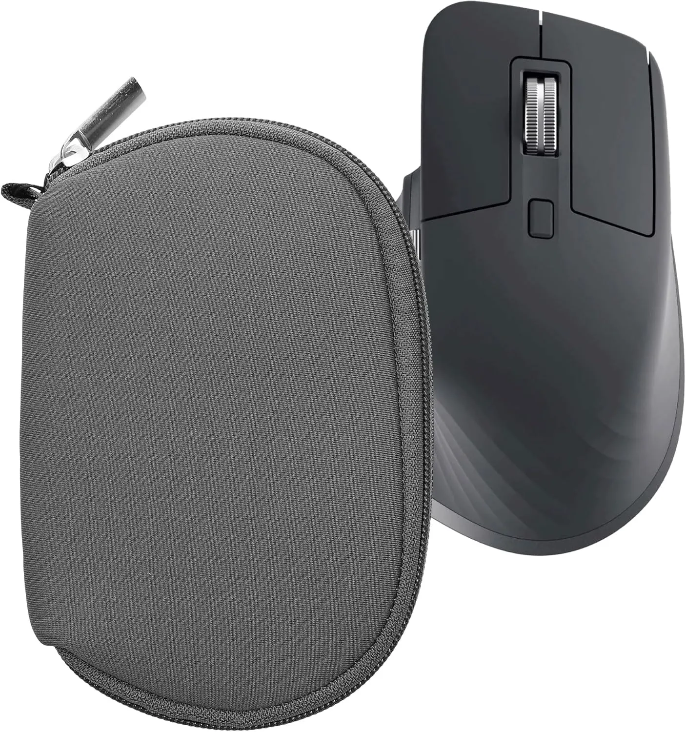 kwmobile Neoprene Case Compatible with Logitech MX Master 3 / Master 3S / Master 2S - Case for Mouse Soft Pouch Carry Bag - Dark Grey
