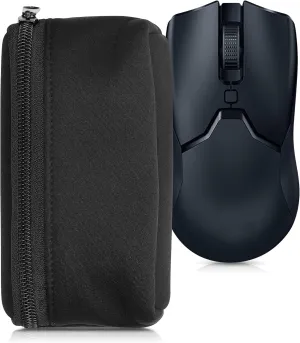 kwmobile Neoprene Case Compatible with Universal Gaming Mouse - Case for Mouse Soft Pouch Carry Bag - Black