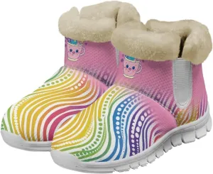 Ladies Snow Boots White Sole Mini Boots Warm Fur Lining Outdoor Shoes Comfortable Ankle Booties Winter Boots