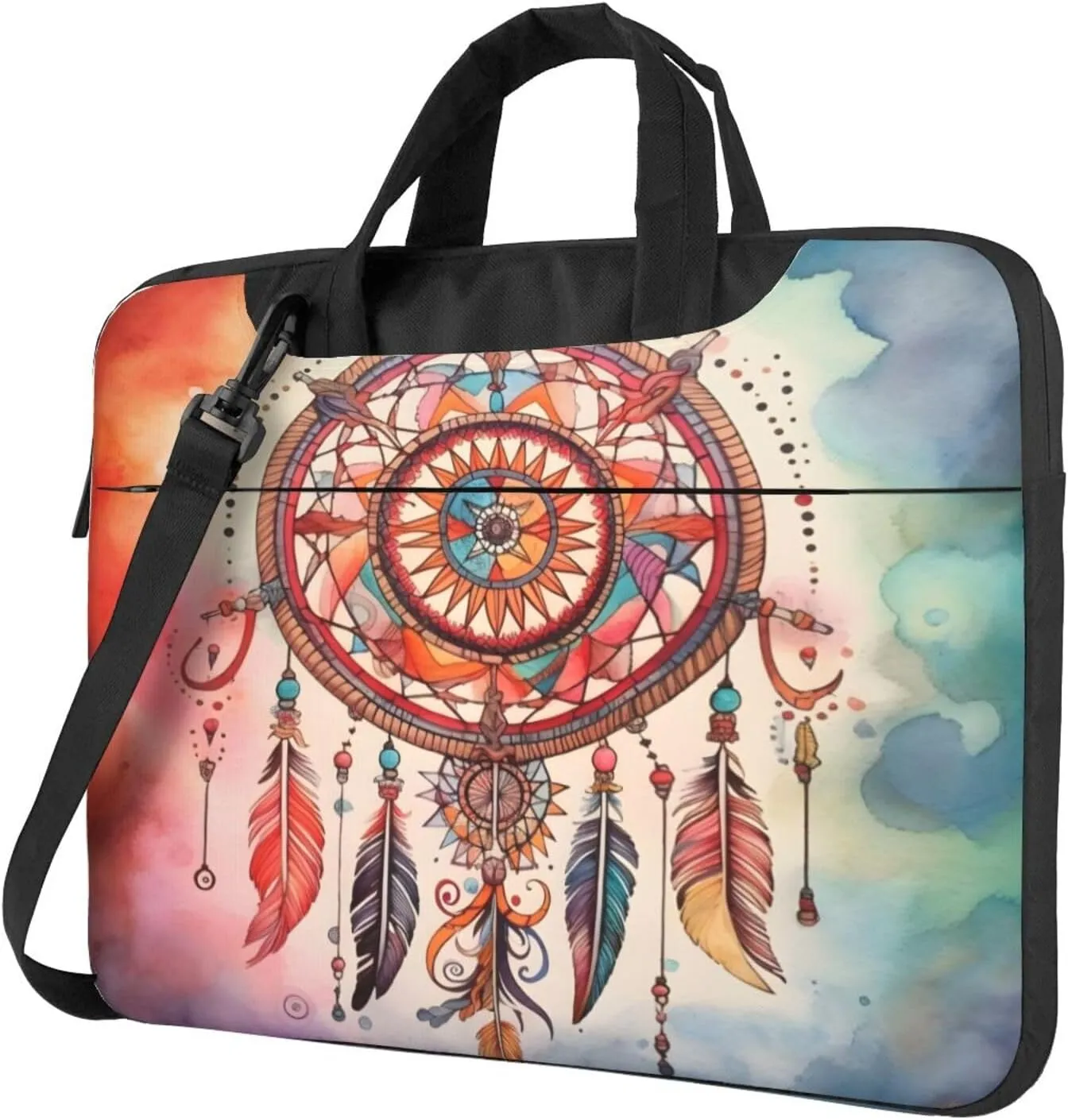 Laptop Bag Japanese Bamboo Geometric Red Golden Laptop Tote Bag Women Men Laptop Sleeve Case Lightweight Briefcase