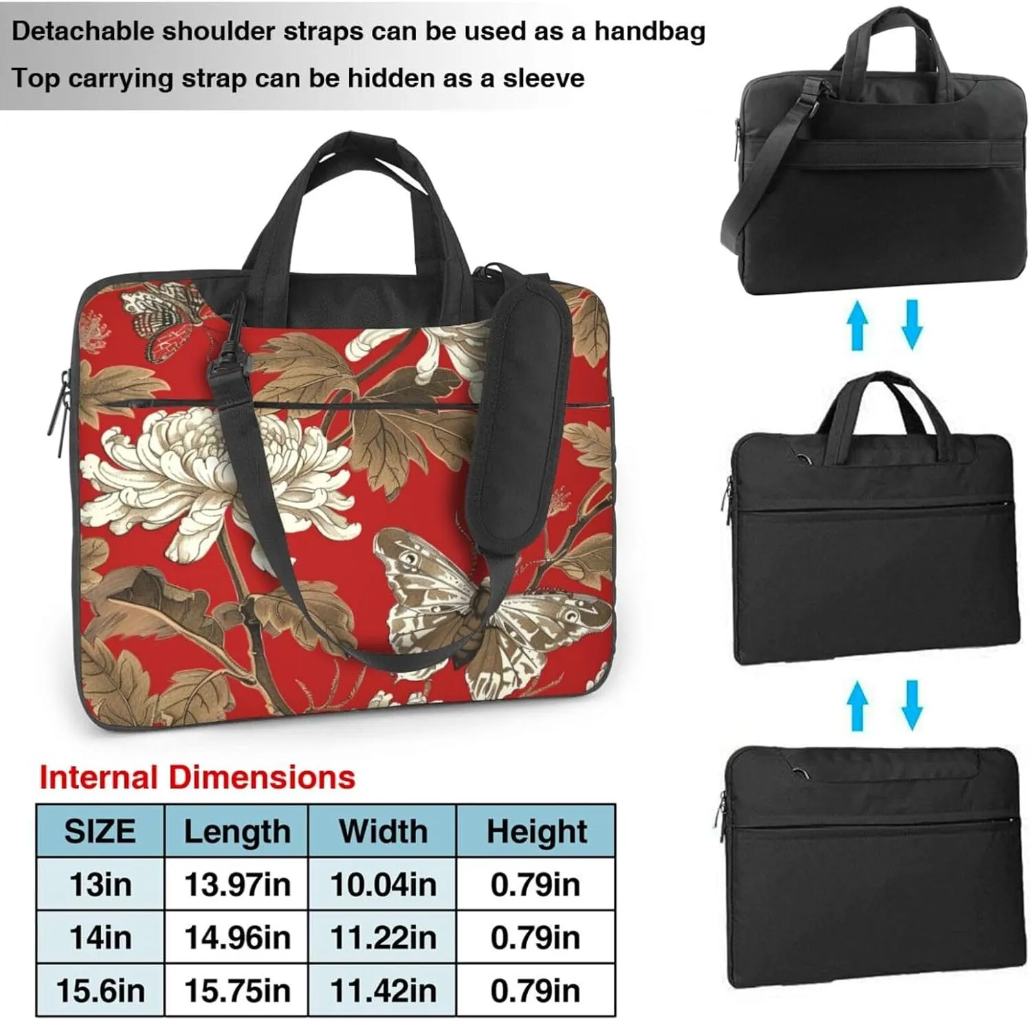 Laptop Bag Japanese Bamboo Geometric Red Golden Laptop Tote Bag Women Men Laptop Sleeve Case Lightweight Briefcase