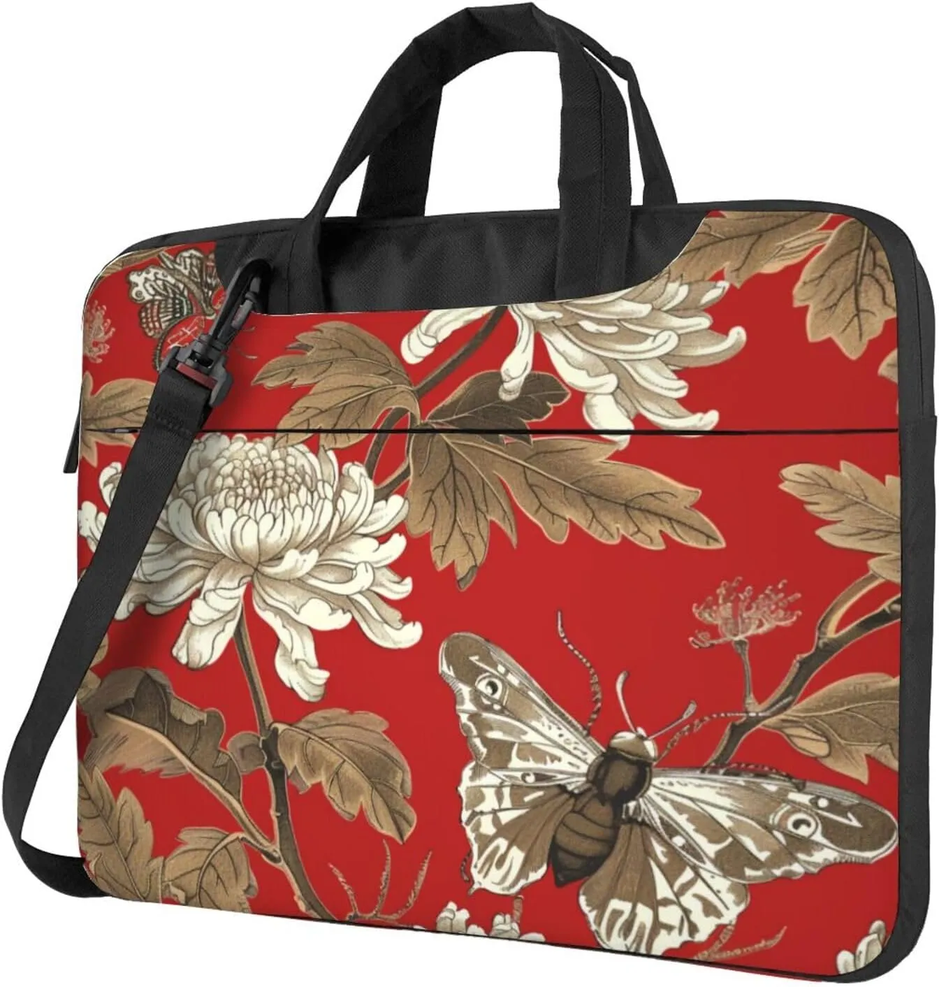 Laptop Bag Japanese Bamboo Geometric Red Golden Laptop Tote Bag Women Men Laptop Sleeve Case Lightweight Briefcase