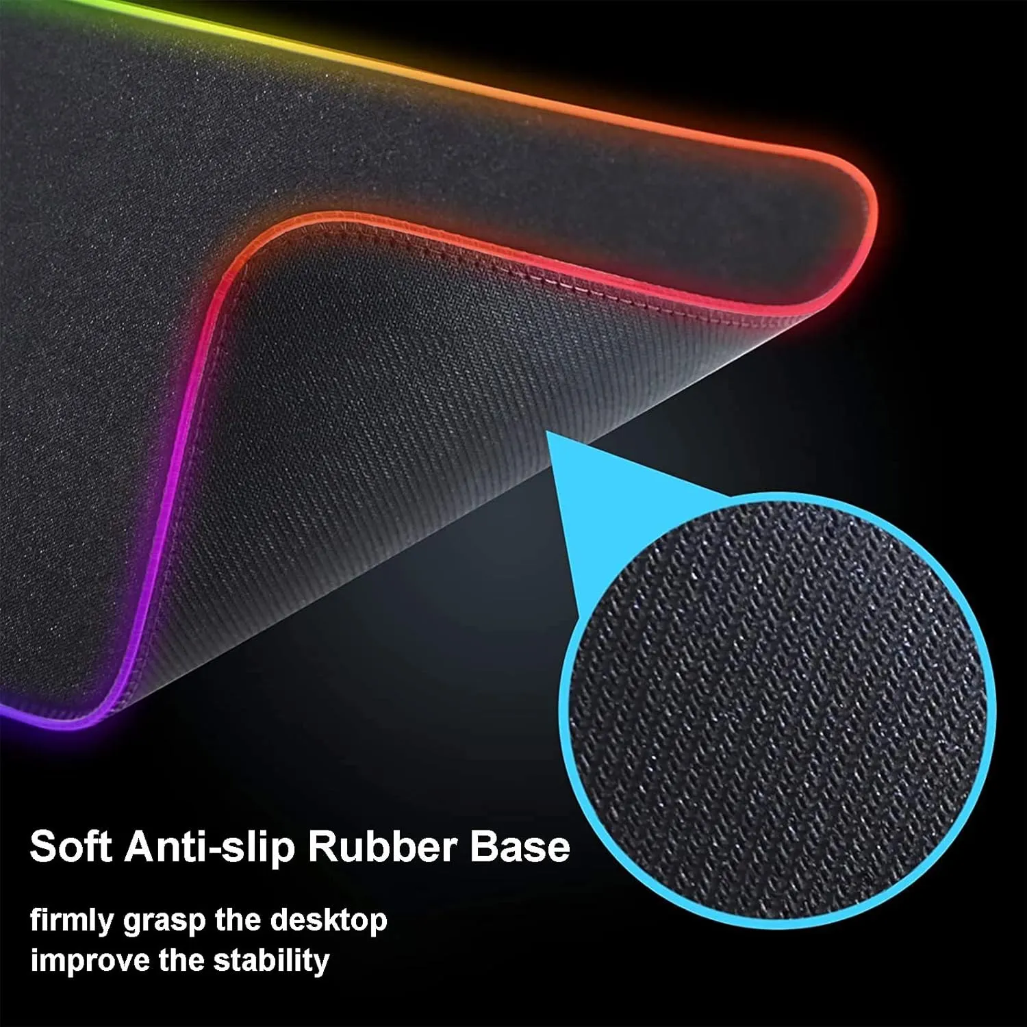 Large Gaming RGB Mouse Pad XXL,Large Wide Gaming Mousepad,Desk Accessories,Office Supplies,Office Decor,Non-Slip Rubber Base and Stitched Edges Desk Pad for Computer Game Office Work,31.5"x15.7"