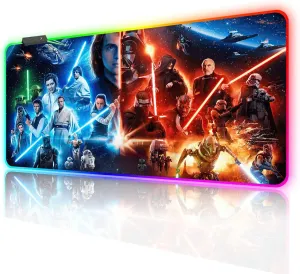 Large Gaming RGB Mouse Pad XXL,Large Wide Gaming Mousepad,Desk Accessories,Office Supplies,Office Decor,Non-Slip Rubber Base and Stitched Edges Desk Pad for Computer Game Office Work,31.5"x15.7"