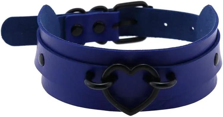 Leather Neck Collar Choker Necklace for Women Handmade Adjustable Hip Hop Costume Cosplay Nightclub Punk Choker