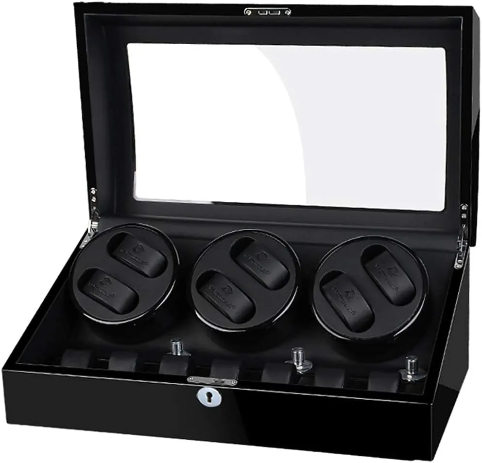 Luxury 6 7 Watch Box Winder with Quiet Motor Mechanical Watch Winder 5 Rotation Mode Setting Luxury Wooden Storage Box Piano Paint