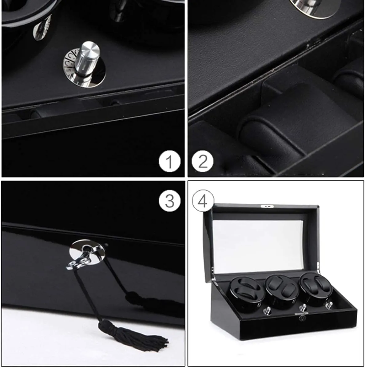 Luxury 6 7 Watch Box Winder with Quiet Motor Mechanical Watch Winder 5 Rotation Mode Setting Luxury Wooden Storage Box Piano Paint