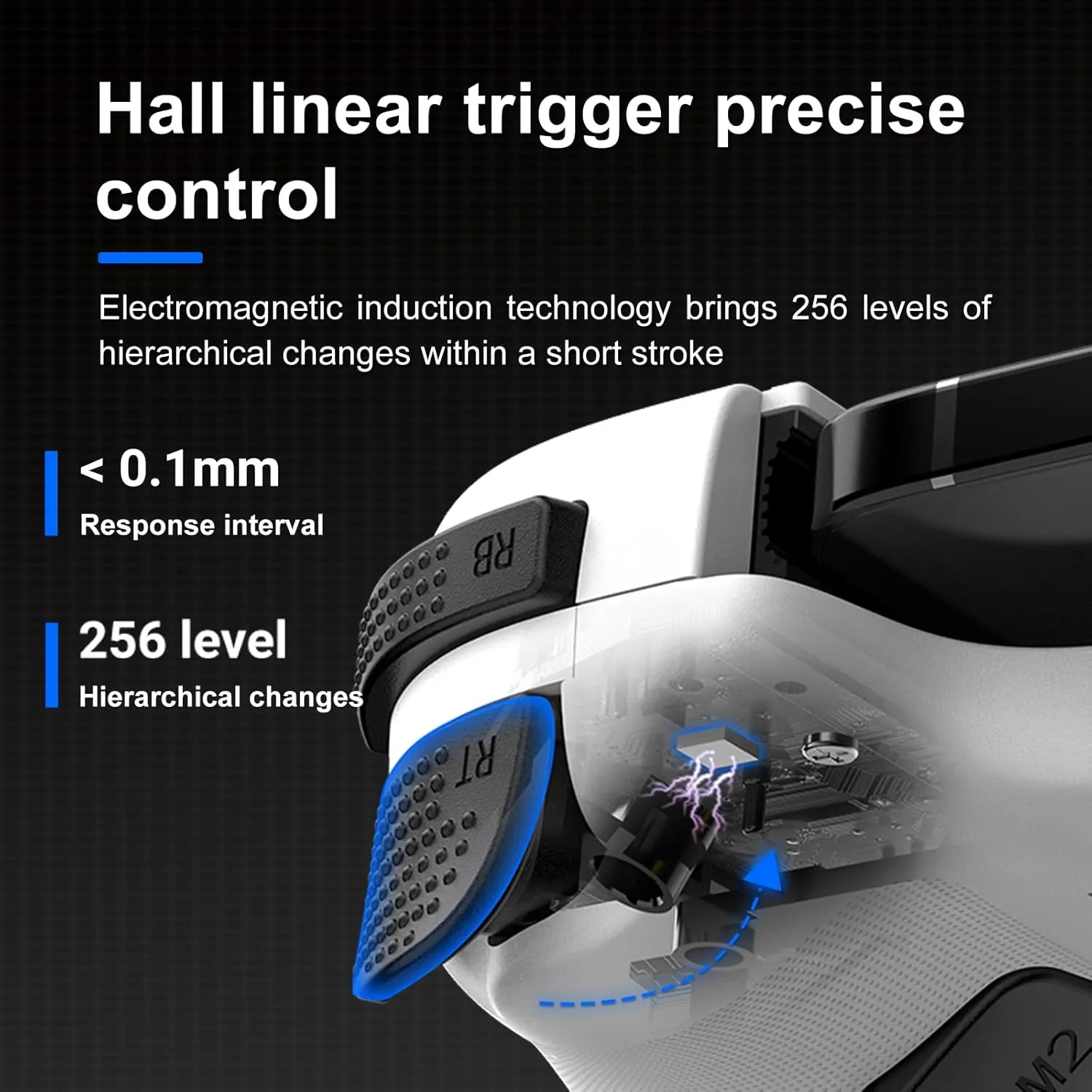 MAGIC BLOCK Mobile Gaming Controller with Hall Effect Joysticks, Multi-Platform Wireless Game Controller, 1500mAh, Bluetooth 5.2, Turbo/Macro, Dual Vibration (White)