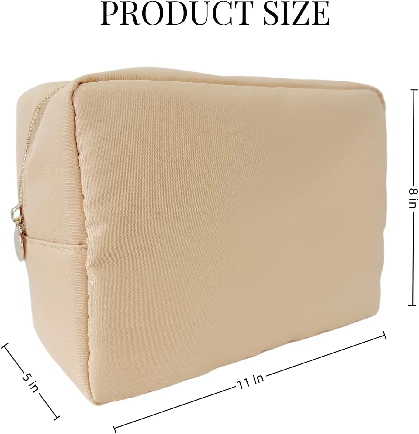 Makeup Bag, Chenille Letter Bag,Nylon Cosmetic Zipper Pouch Bag, Travel Toiletry Storage Bag Pouch,Makeup Organizer,Preppy Makeup Bags Mini,Small,.Large for Women