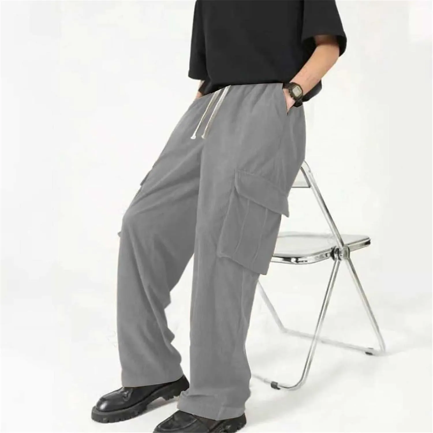 Mens Athletic Pants Durable Tapered Utility Stretch Sweatpants Tactical Trousers Straight Leg Casual Pants Small