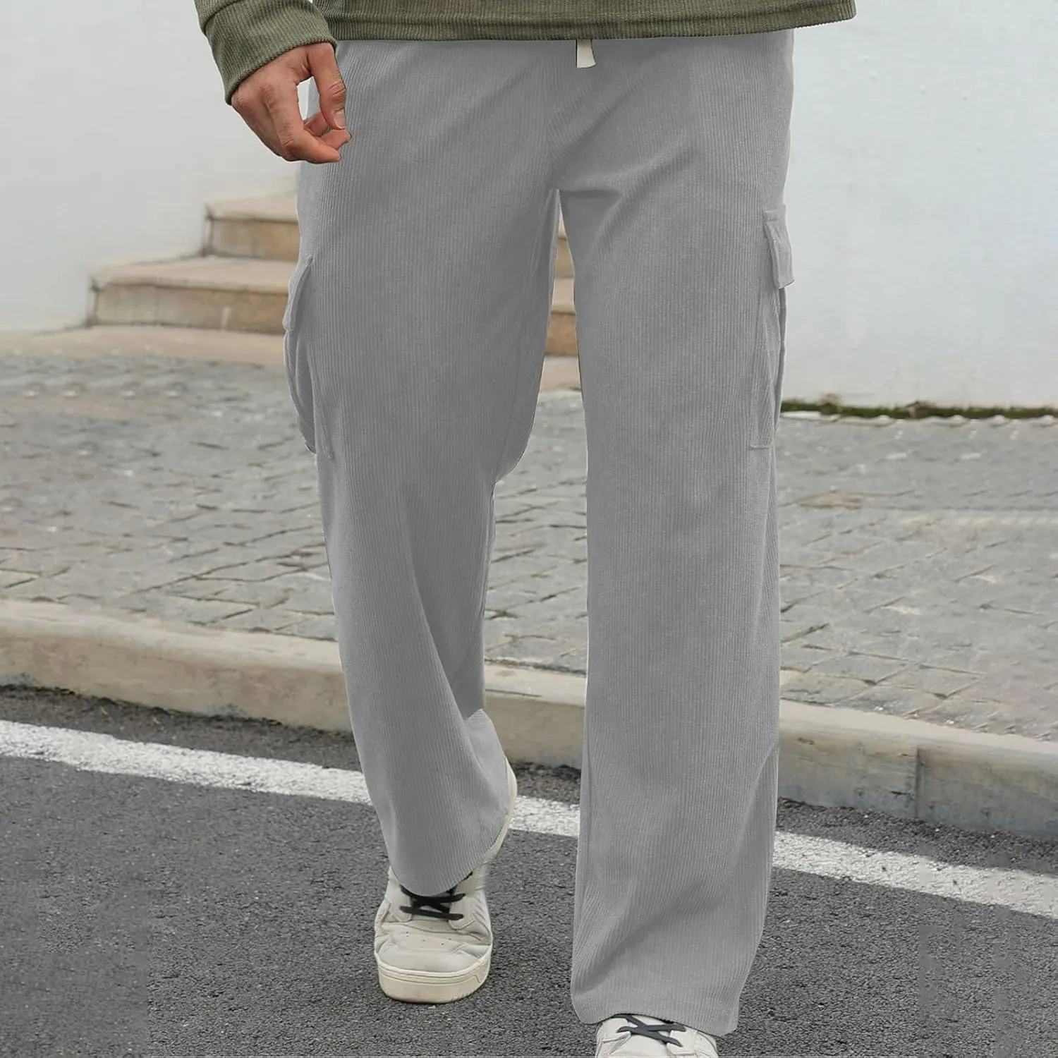 Mens Athletic Pants Durable Tapered Utility Stretch Sweatpants Tactical Trousers Straight Leg Casual Pants Small