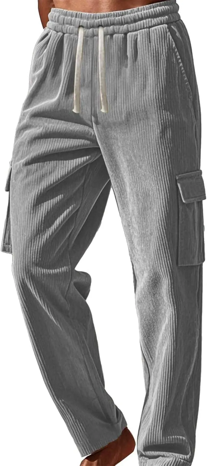 Mens Athletic Pants Durable Tapered Utility Stretch Sweatpants Tactical Trousers Straight Leg Casual Pants Small