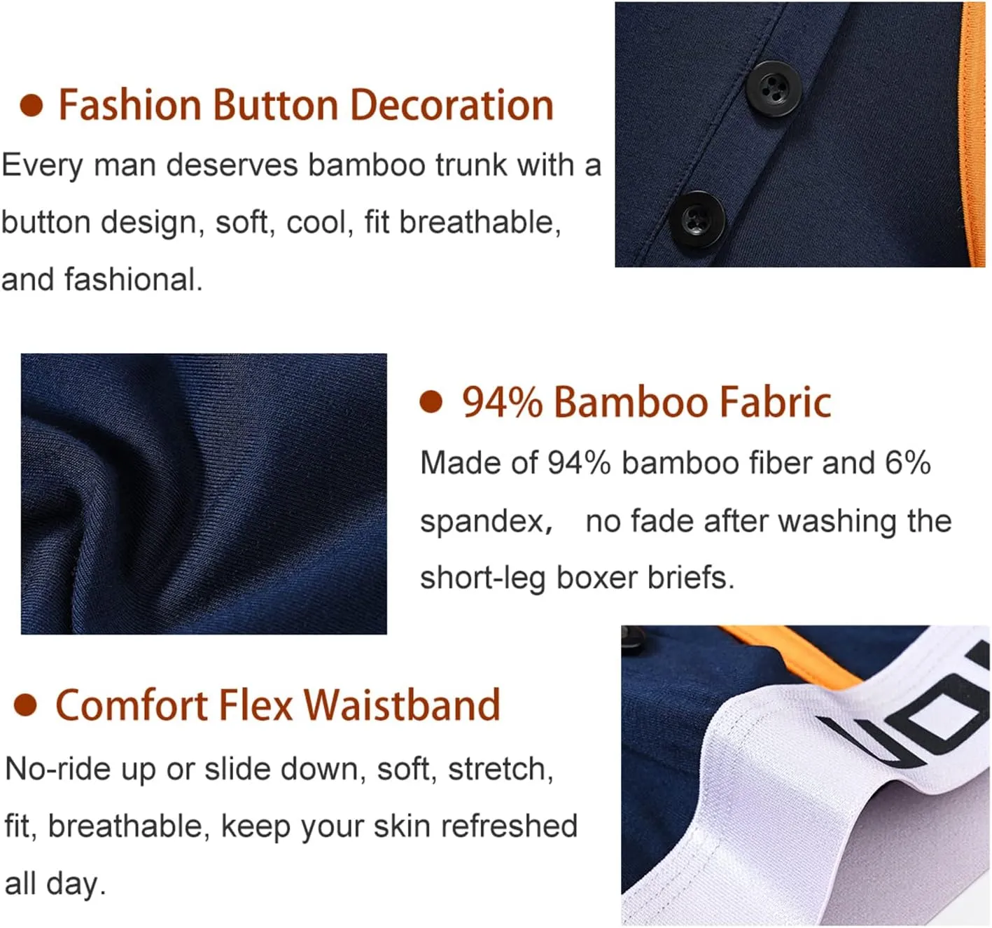 Mens Boxer Briefs Underwear with Bulge Ball Pouch Soft Breathable Stretchy Short Leg Trunks Male Underpants