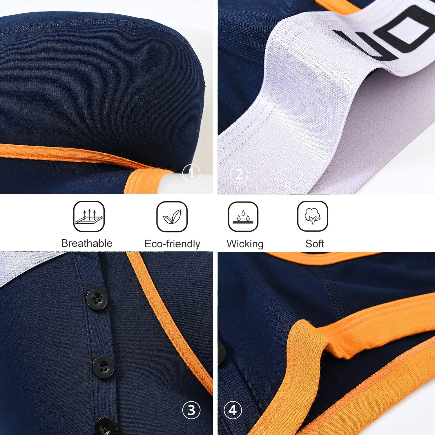 Mens Boxer Briefs Underwear with Bulge Ball Pouch Soft Breathable Stretchy Short Leg Trunks Male Underpants