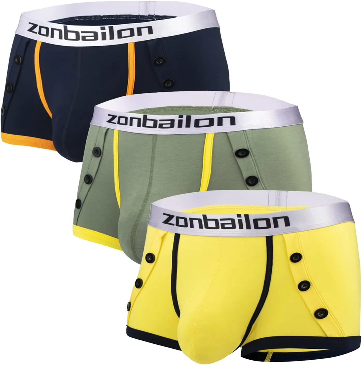 Mens Boxer Briefs Underwear with Bulge Ball Pouch Soft Breathable Stretchy Short Leg Trunks Male Underpants