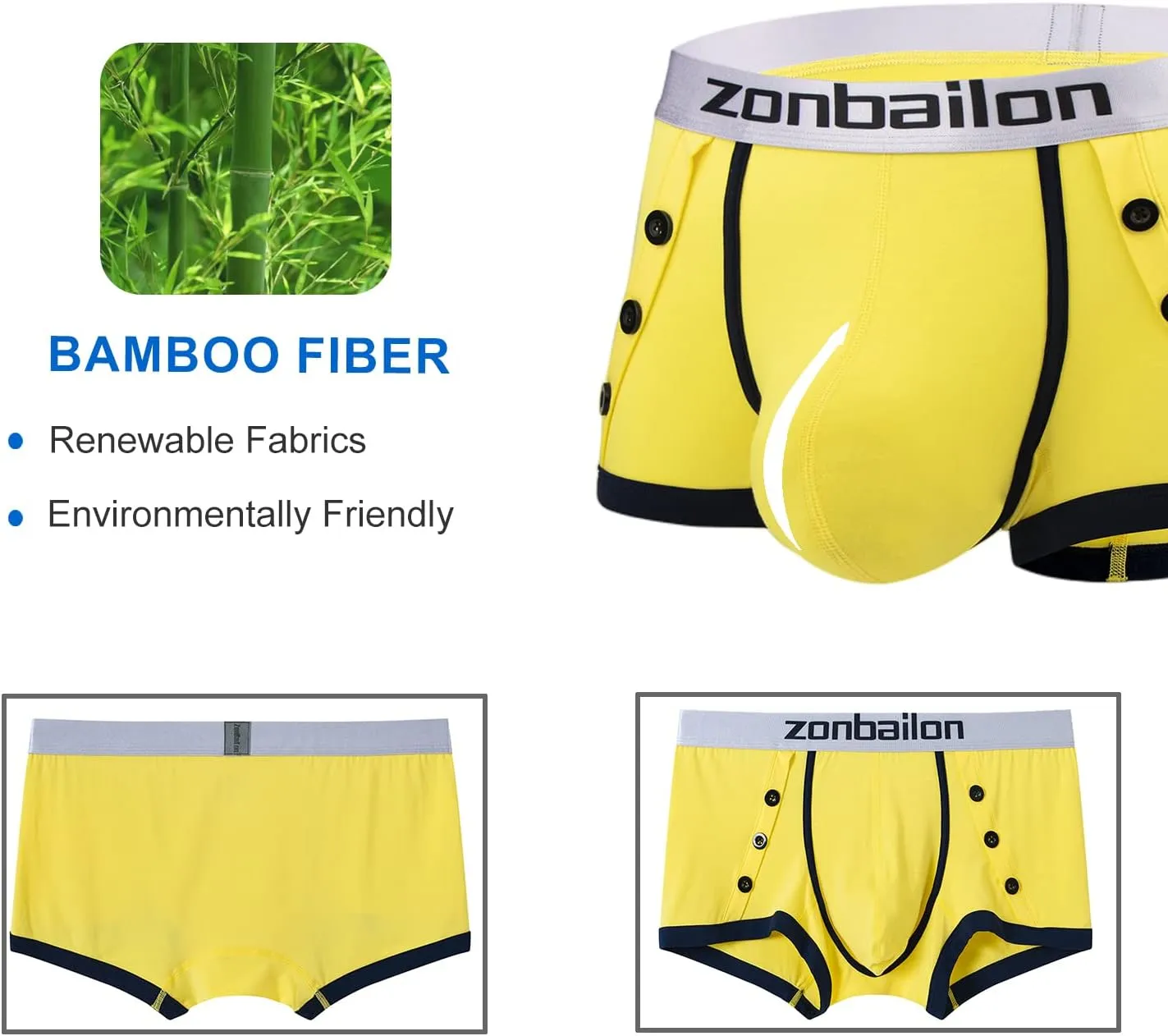 Mens Boxer Briefs Underwear with Bulge Ball Pouch Soft Breathable Stretchy Short Leg Trunks Male Underpants