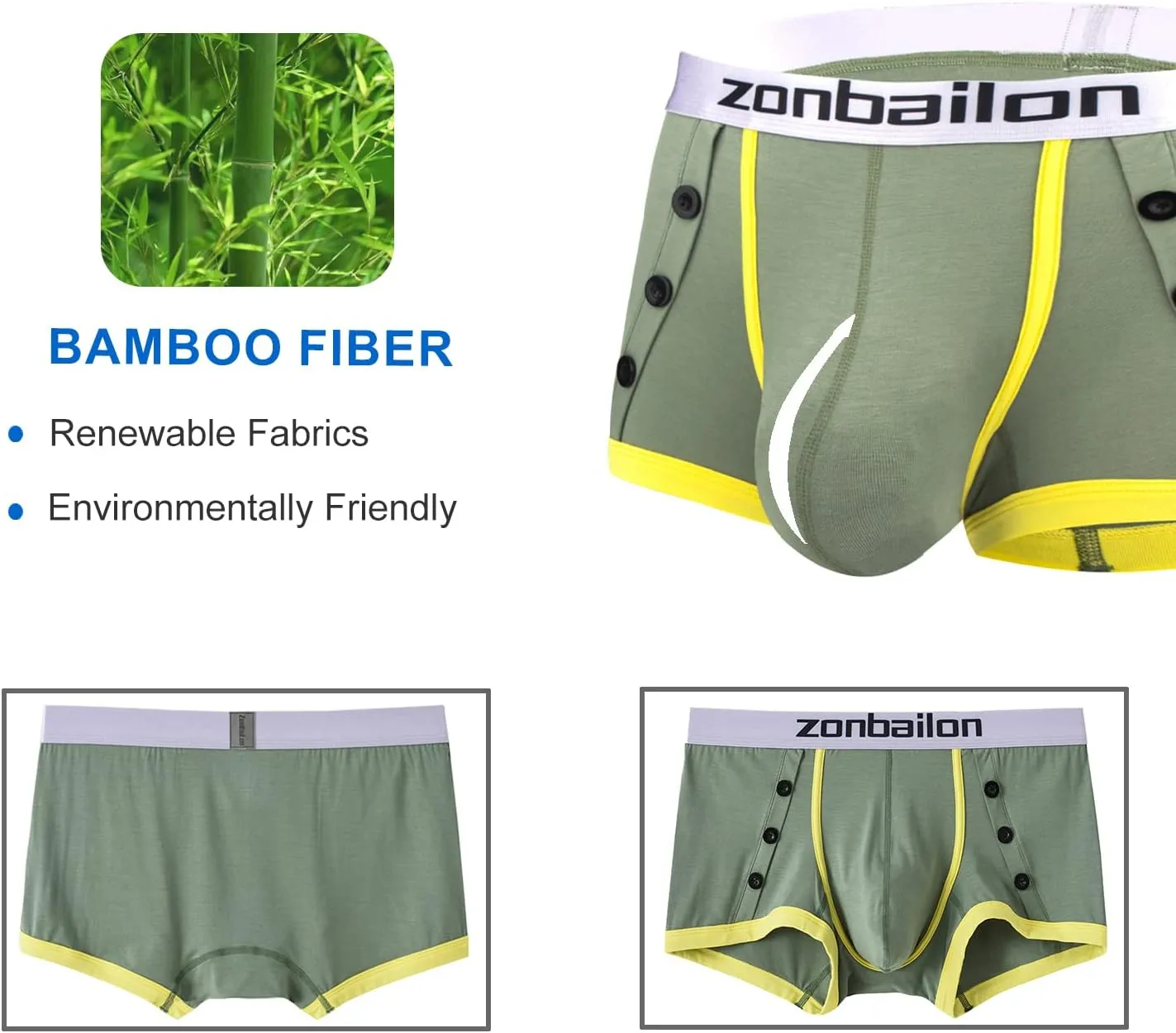 Mens Boxer Briefs Underwear with Bulge Ball Pouch Soft Breathable Stretchy Short Leg Trunks Male Underpants