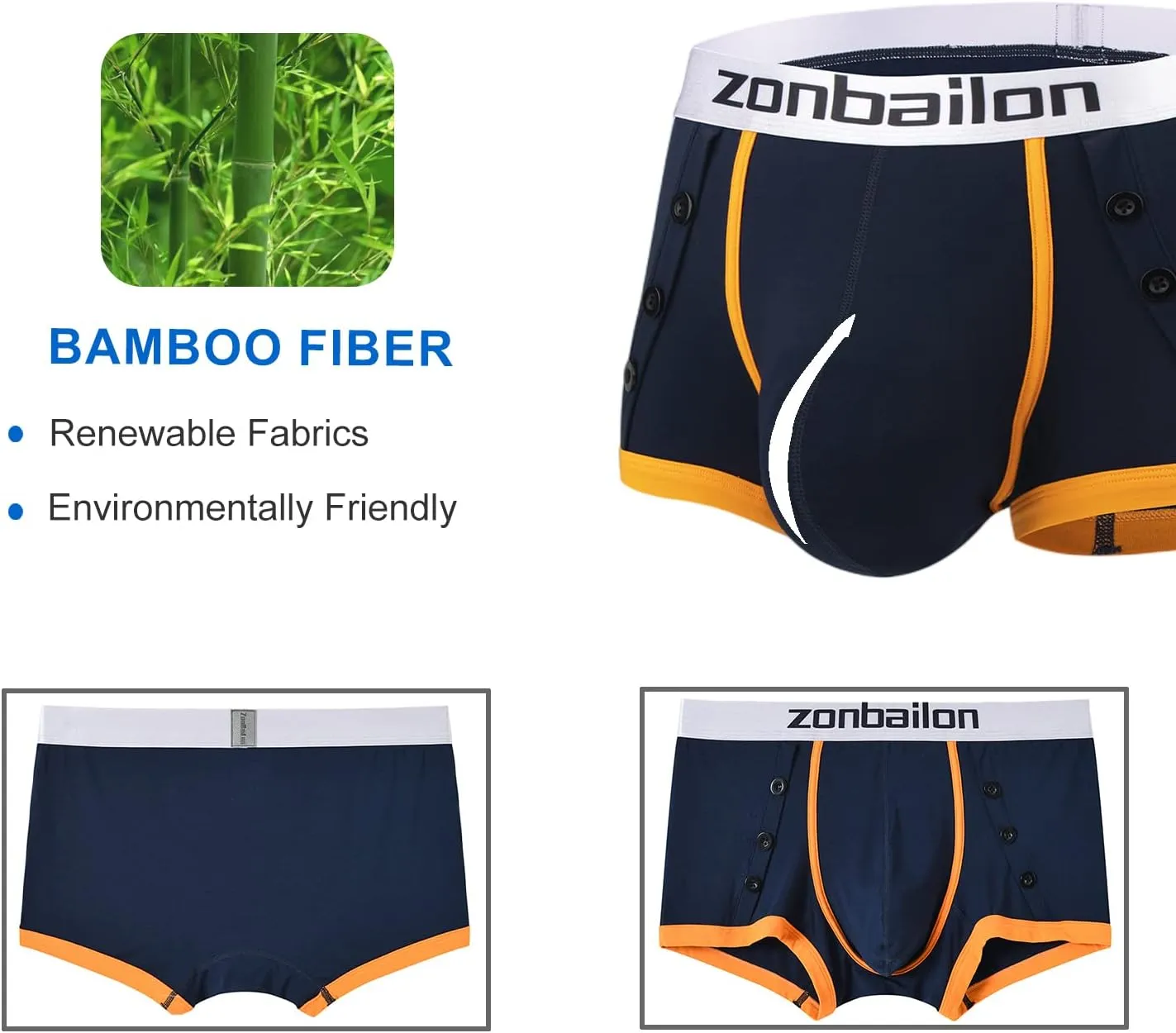 Mens Boxer Briefs Underwear with Bulge Ball Pouch Soft Breathable Stretchy Short Leg Trunks Male Underpants