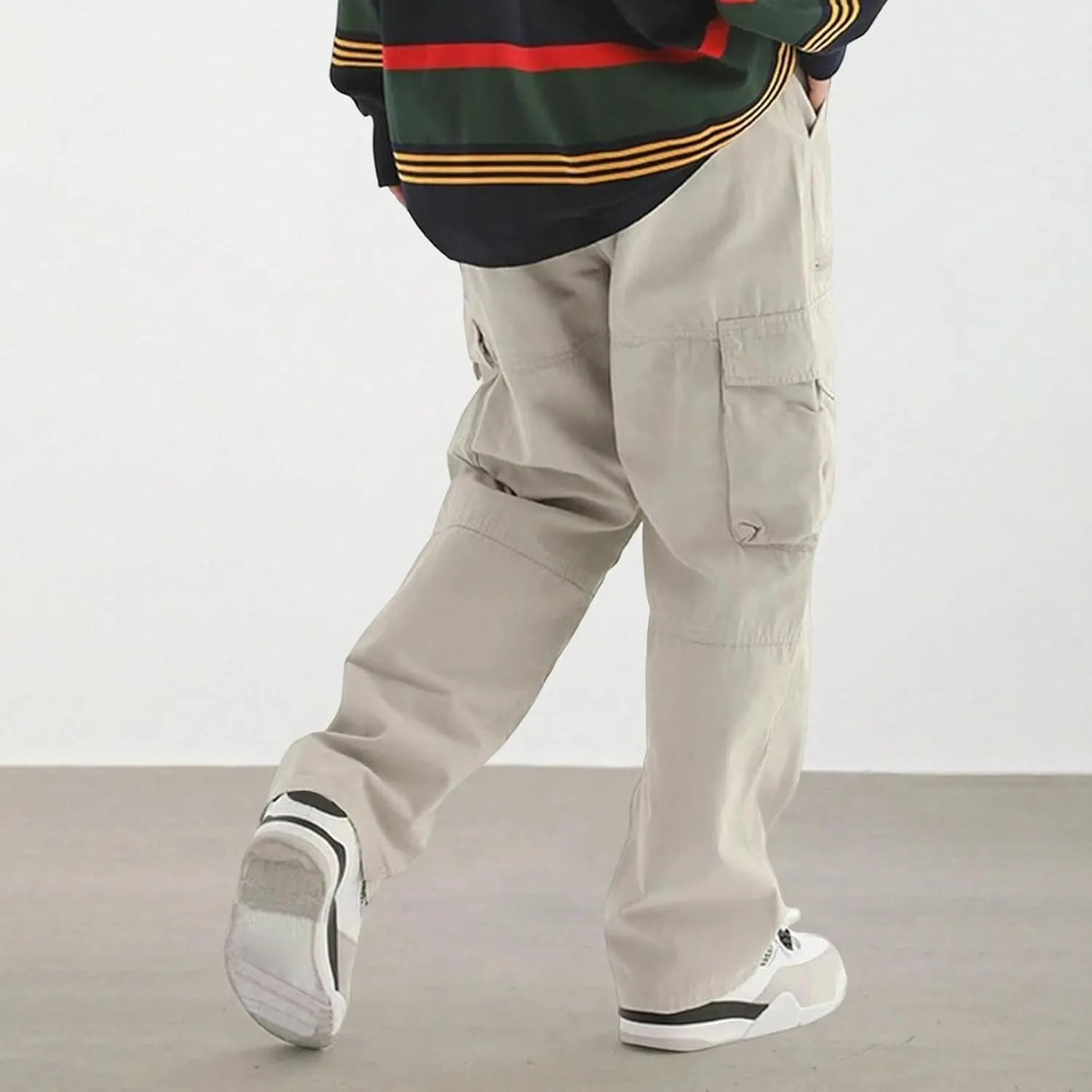 Mens Casual Pants with Multi Pocket Relaxed Fit Pants Lightweight Baggy Athletic Joggers Workout Outdoor