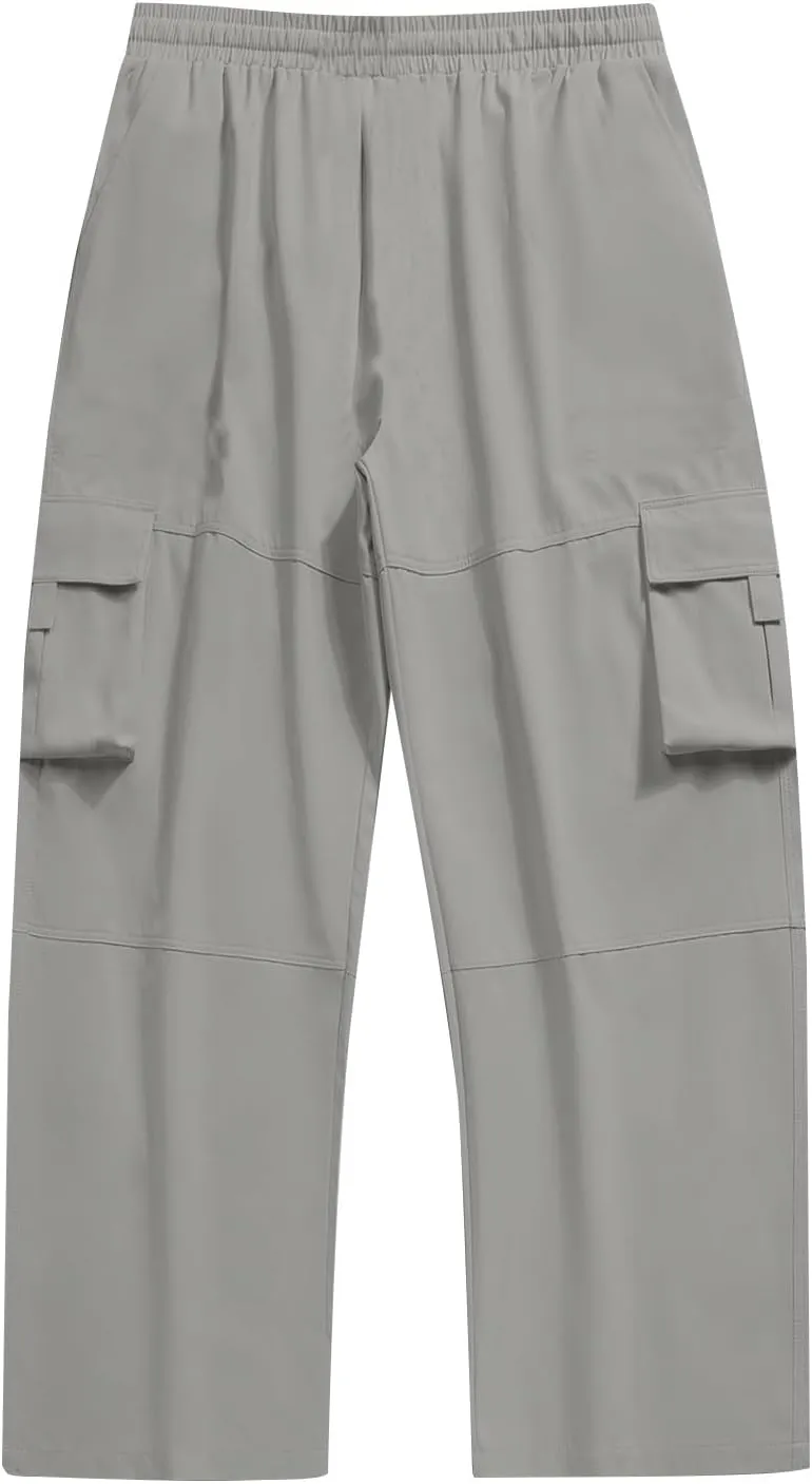 Mens Casual Pants with Multi Pocket Relaxed Fit Pants Lightweight Baggy Athletic Joggers Workout Outdoor