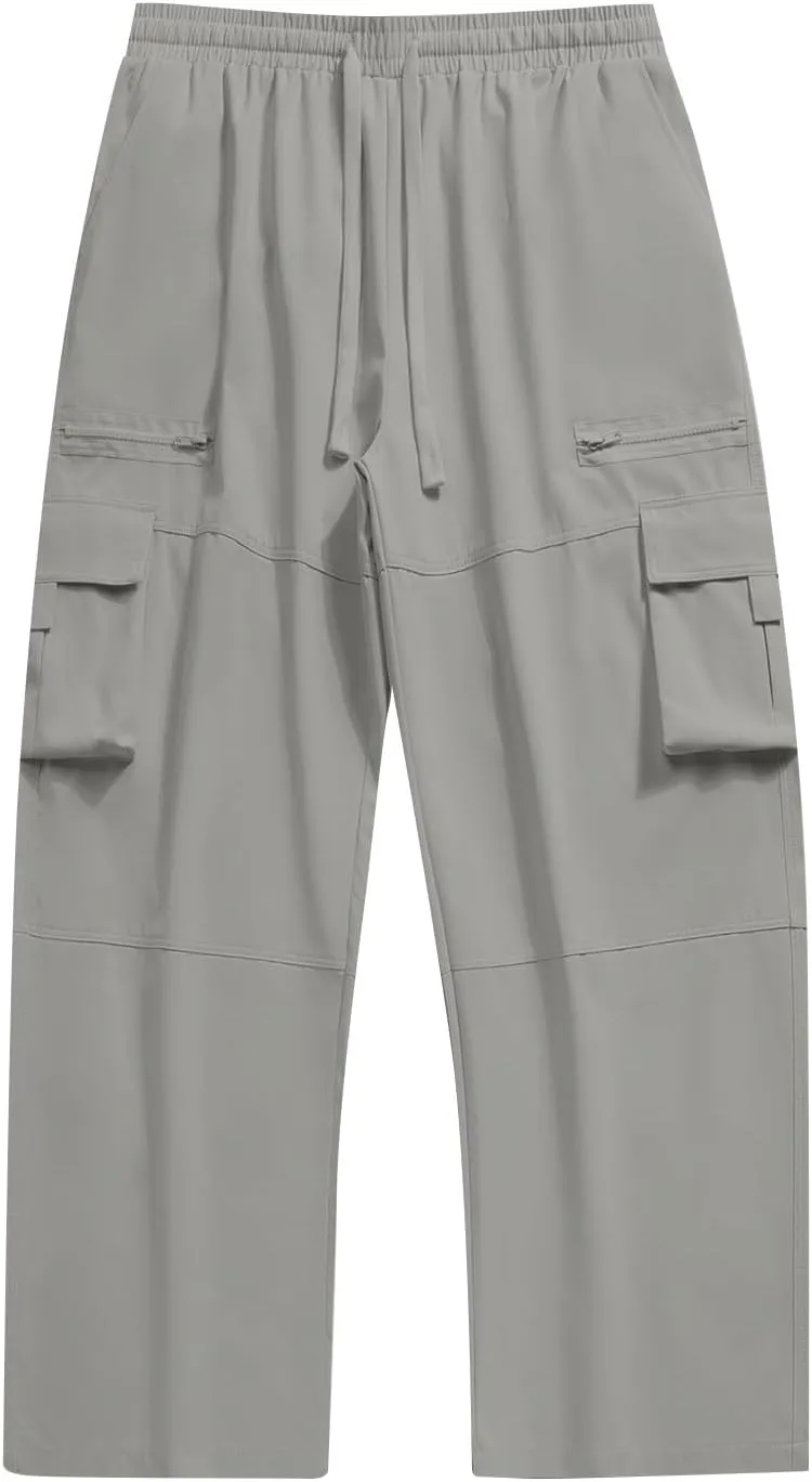 Mens Casual Pants with Multi Pocket Relaxed Fit Pants Lightweight Baggy Athletic Joggers Workout Outdoor