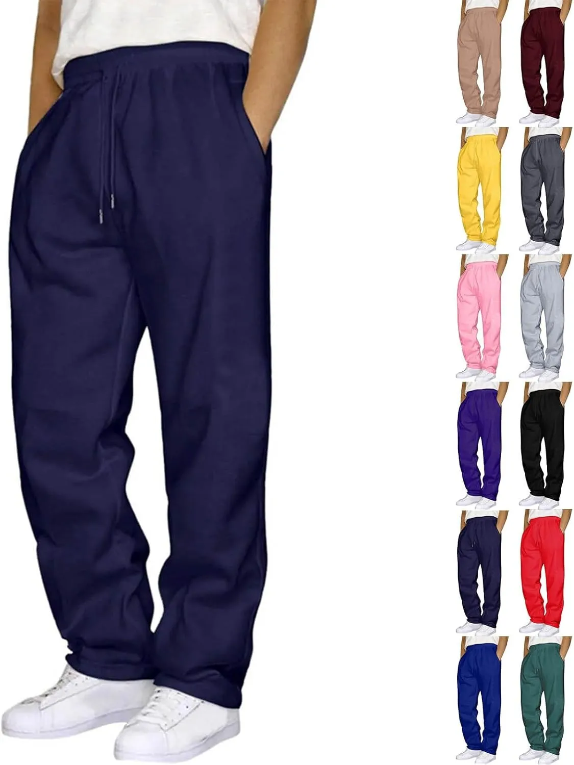 Mens Joggers Pants Stretch Drawstring Utility Construction Big and Tall Sweatpants Yoga Trousers Casual Gym Pants