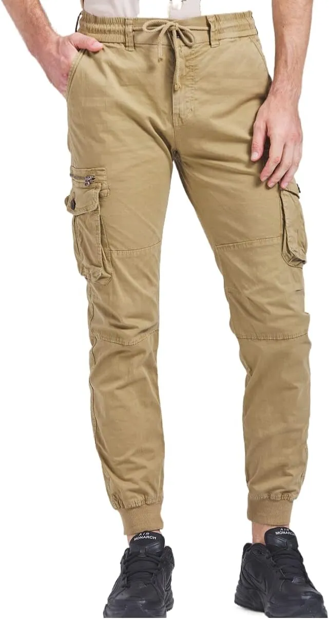 Men's Joggers Work Camo Chino Utility Combat Pants Trousers with Multi Pockets for Spring