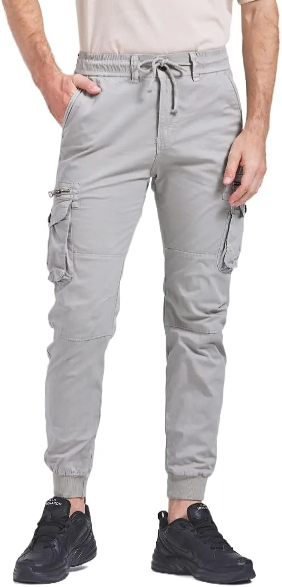 Men's Joggers Work Camo Chino Utility Combat Pants Trousers with Multi Pockets for Spring