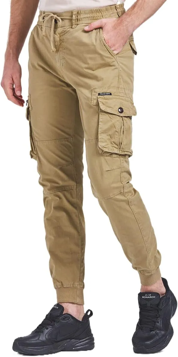 Men's Joggers Work Camo Chino Utility Combat Pants Trousers with Multi Pockets for Spring