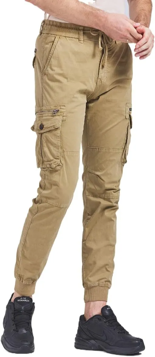 Men's Joggers Work Camo Chino Utility Combat Pants Trousers with Multi Pockets for Spring