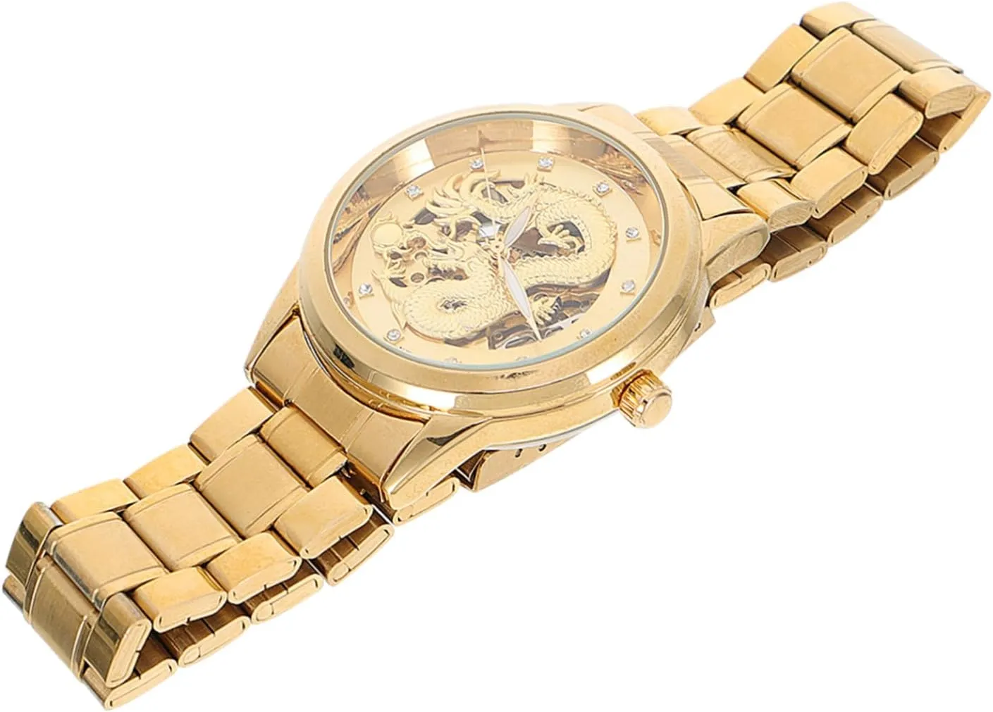 Men's Stainless Steel Wrist Watch Elegant Hallow Out Design for Use Lightweight Durable Quartz Timepiece for Everyday Wear