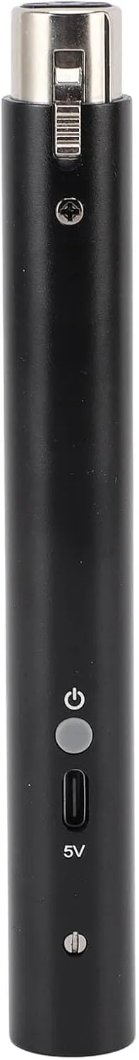 Microphone Preamp with 28dB Gain, Controllable Switch for Dynamic Microphones Stage Microphones Low Noise, Black
