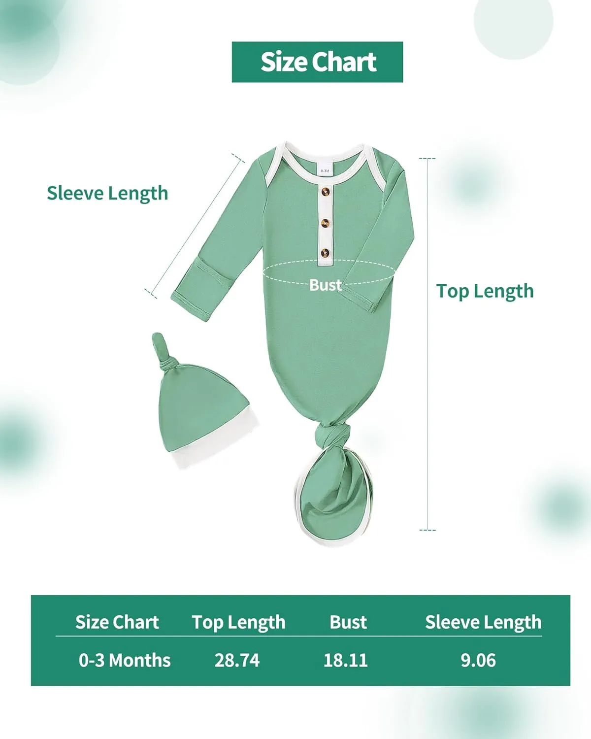 Mikrdoo Newborn Girl Gown Baby Girl Pajamas Unisex Sleeper Rayon Derived from Bamboo Infant Pjs Nightgown Clothes