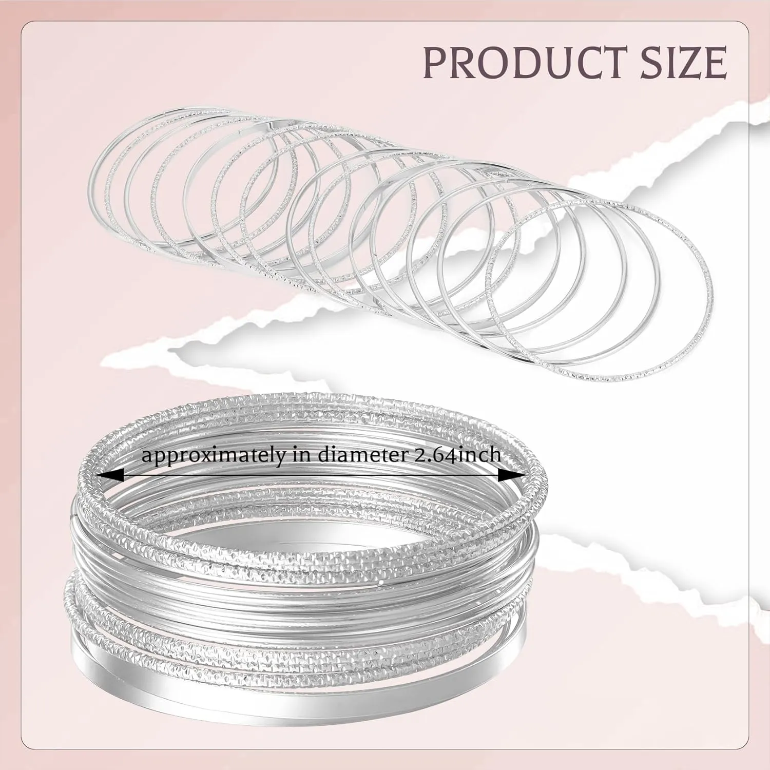 MILAKOO Trendy Layered Stackable Bangle for Women Minimalist Textured Boho Bracelets Trendy Elegance