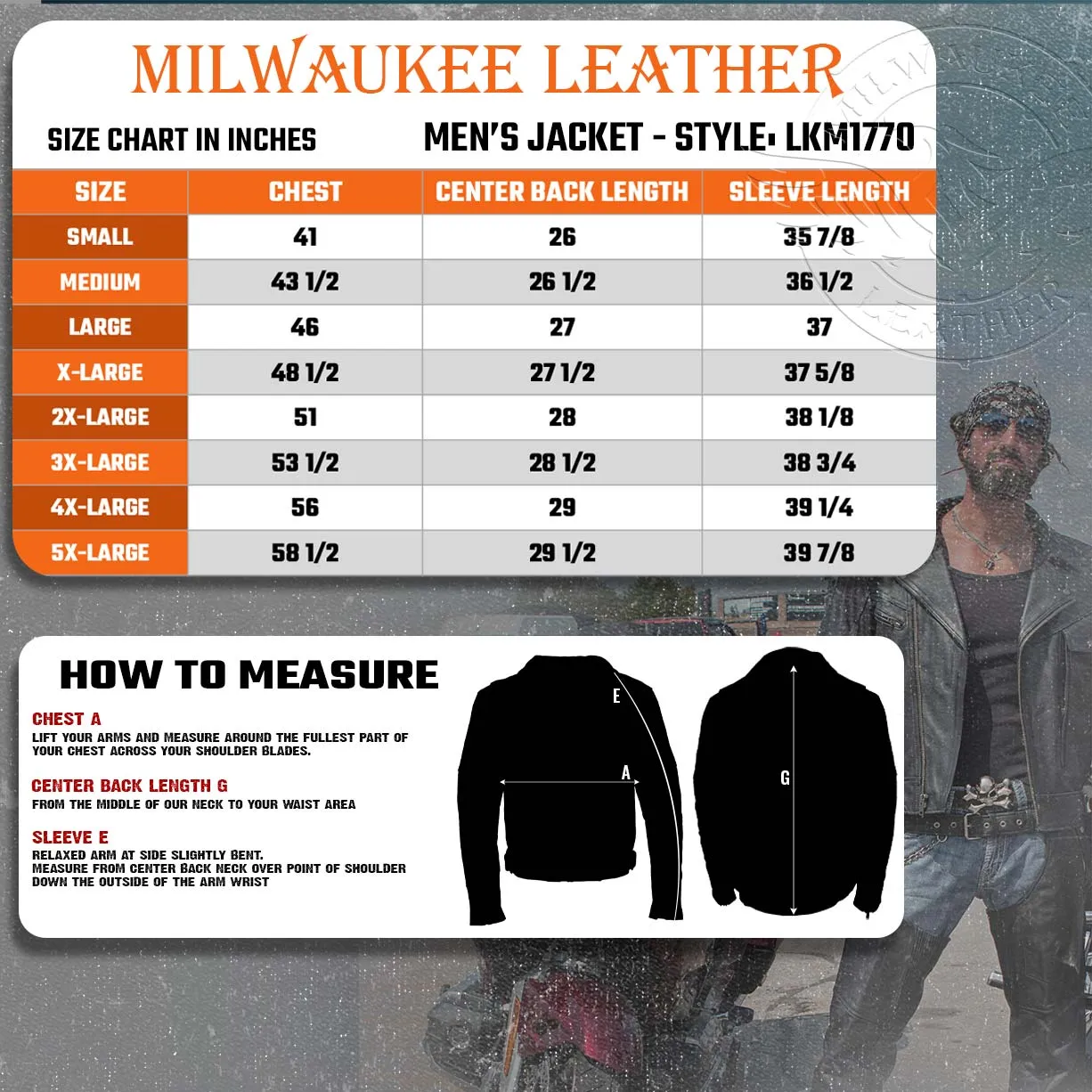 Milwaukee Leather LKM1770 Men's Black Premium Thick Leather Motorcycle