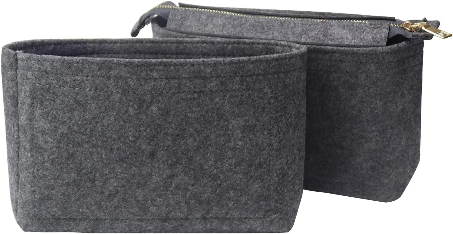 MISIXILE Bag Organizer, Bag Shaper Purse Insert Felt Organizer Fit in NeoNoe No and other Bucket Bags - grey