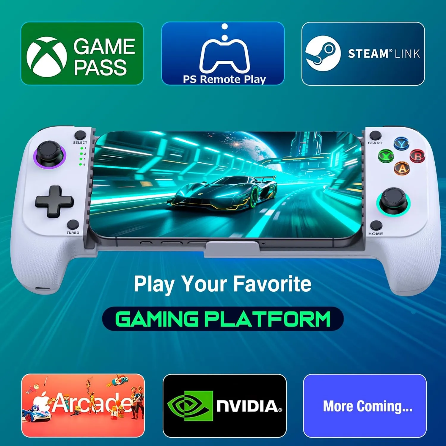 Mobile Gaming Controller for iPhone/Android, Wireless Phone Controller Support Phone Case, Game Controller with Hall Joystick Suitable for Xbox Game Pass, Steam Link, Roblox, Call of Duty & More, Off White