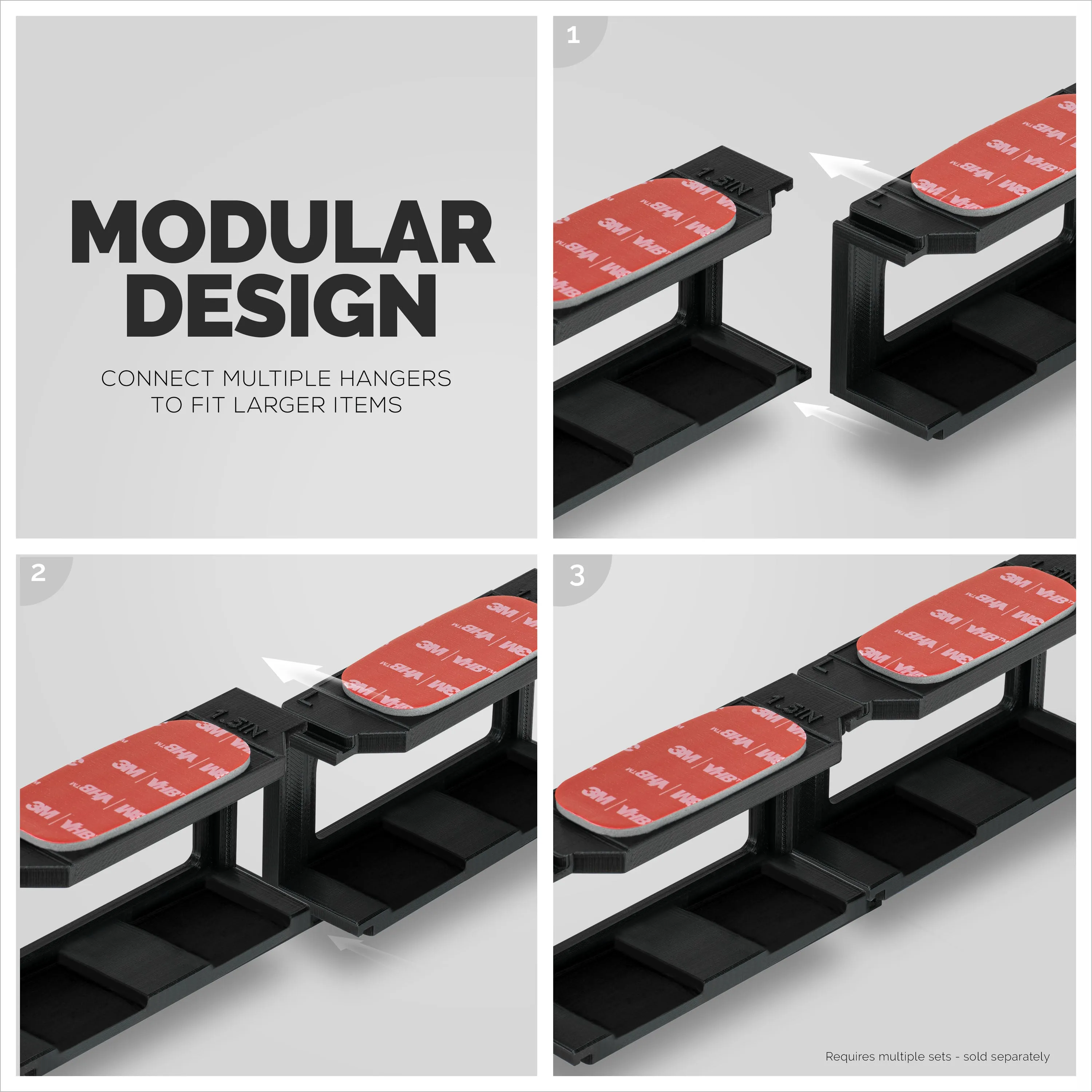 Modular Under Desk Mount Bracket for Keyboards, Routers, Cable Boxes and more