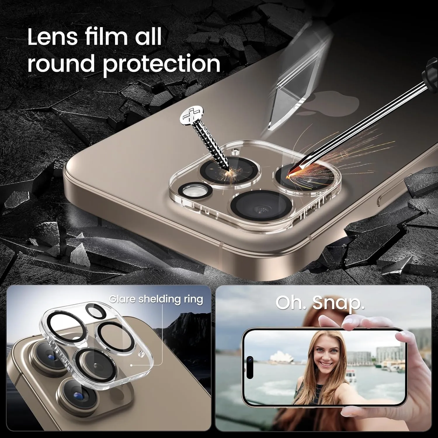 MOHAVE 2 2 Pack for iPhone 16 Pro Max Screen Protector 6.9" with Camera Lens Protector [Auto Alignment/Dust Removal] HD Clear Tempered Glass [Military Grade Shatterproof] Case Friendly